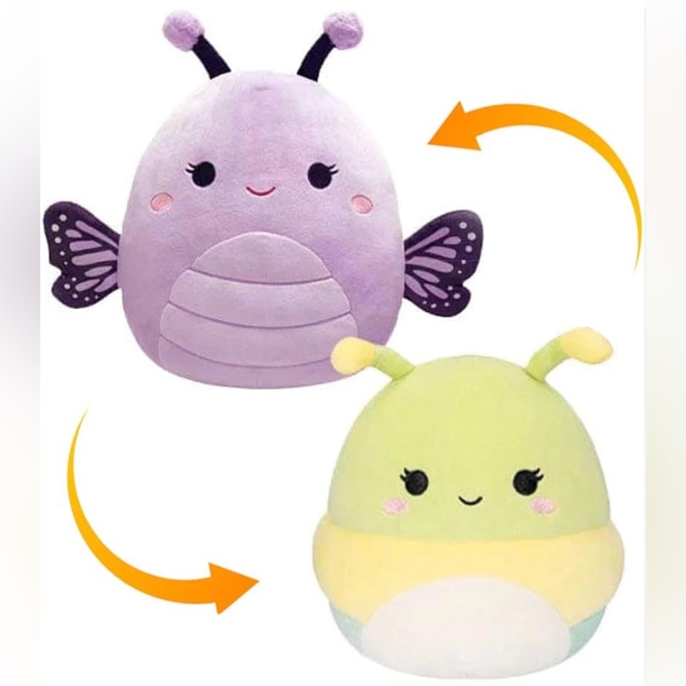 Flip A Mallows Rutabaga The Caterpillar & Bibiana The Butterfly Plush 8”